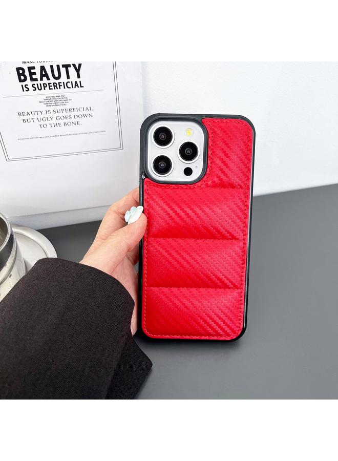 S-TOP Case For iPhone 16 Pro Max Carbon Fiber Texture Down Jacket Phone Case - Image 2