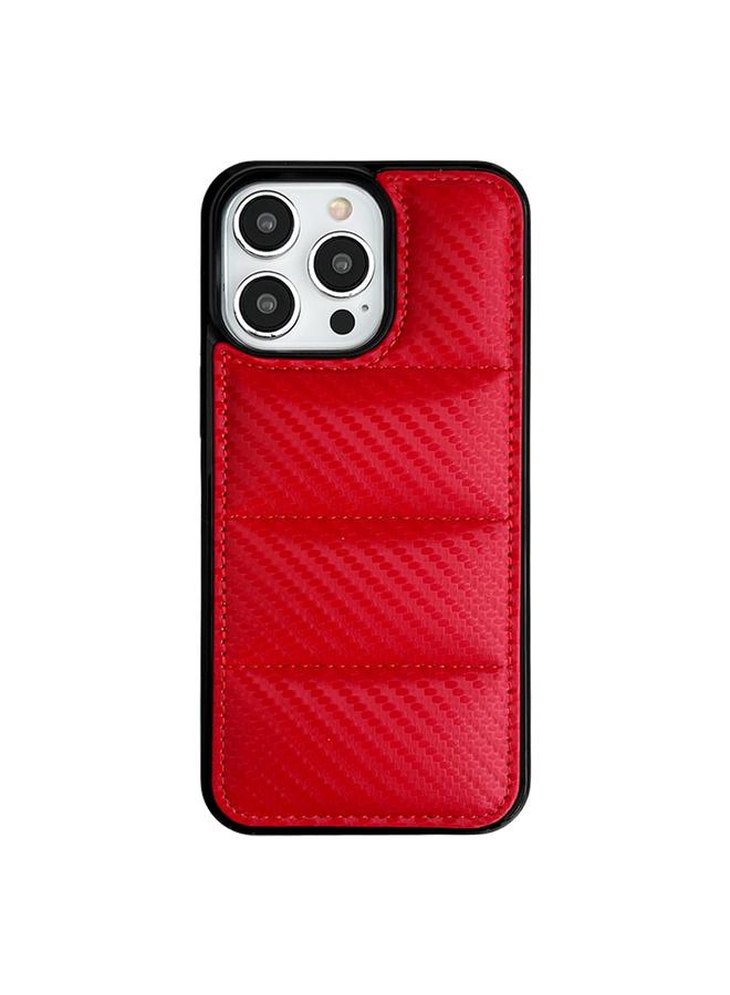 S-TOP Case For iPhone 16 Pro Max Carbon Fiber Texture Down Jacket Phone Case - Image 1