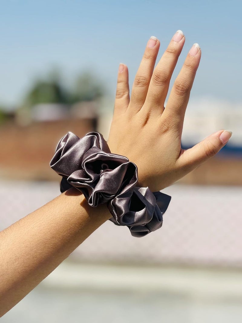 ETSAP Classic Satin Silk Scrunchies For Women And Girls Set Of 12 Scrunchie for Less Hair fall Hairbands Rubber Band Scrunchies For Girls Best Gift For Mom, Sister And Girlfriend, Multi - Image 5