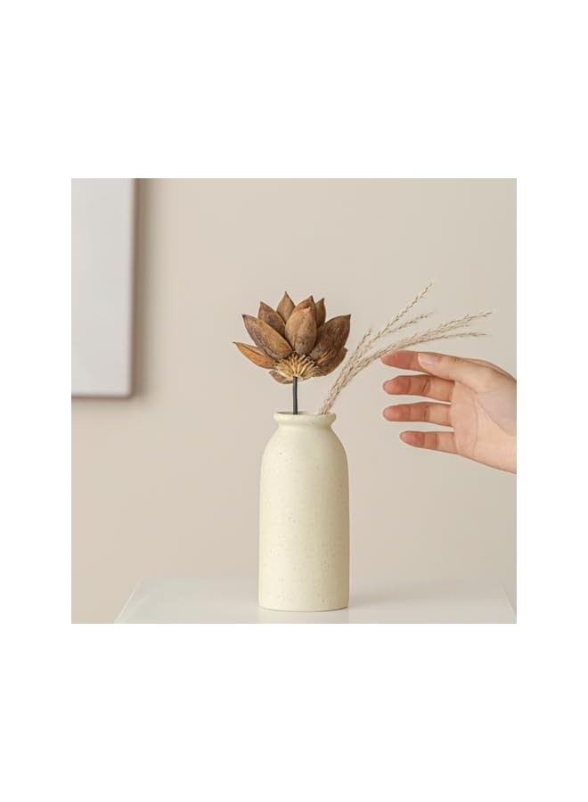The Bros Ceramic Vase Set, Set of 3, Home Decorative Flower Vases, Modern Decor, Pampas Grass Vase, Dried Flowers Vases for Living Room, Desk, Shelf Decor (Beige, L) - Image 5