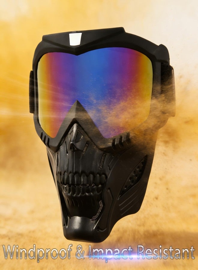 PLOOTA Motorcycle Face Mask Full Face,Dirt Bike Goggles Motocross, ATV, Offroad, Riding Racing Goggles for Men Women(Hulifoxcolorful) - Image 3