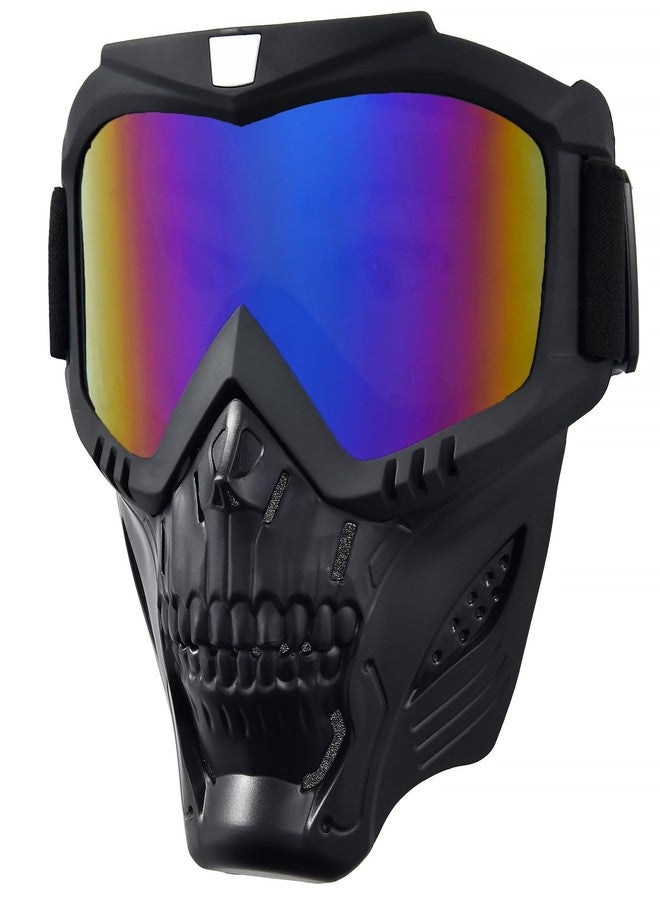 PLOOTA Motorcycle Face Mask Full Face,Dirt Bike Goggles Motocross, ATV, Offroad, Riding Racing Goggles for Men Women(Hulifoxcolorful) - Image 1