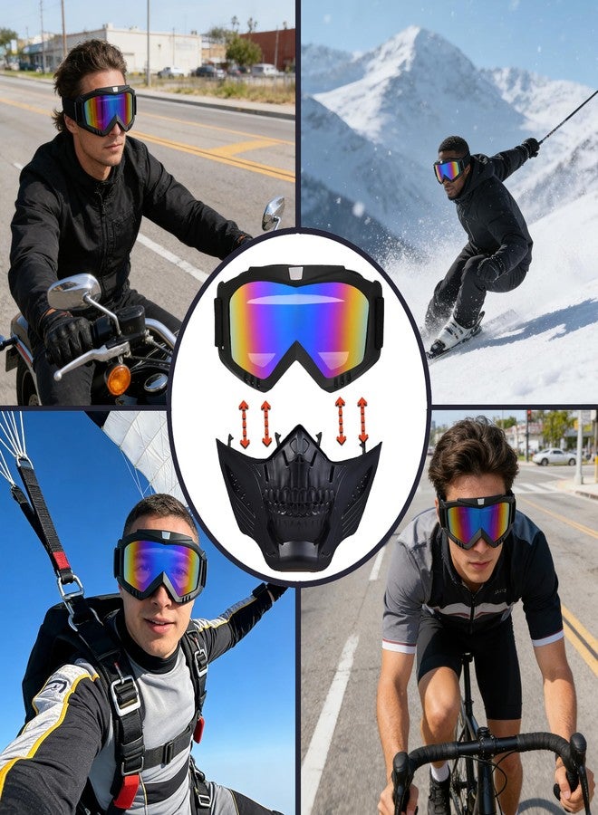 PLOOTA Motorcycle Face Mask Full Face,Dirt Bike Goggles Motocross, ATV, Offroad, Riding Racing Goggles for Men Women(Hulifoxcolorful) - Image 4