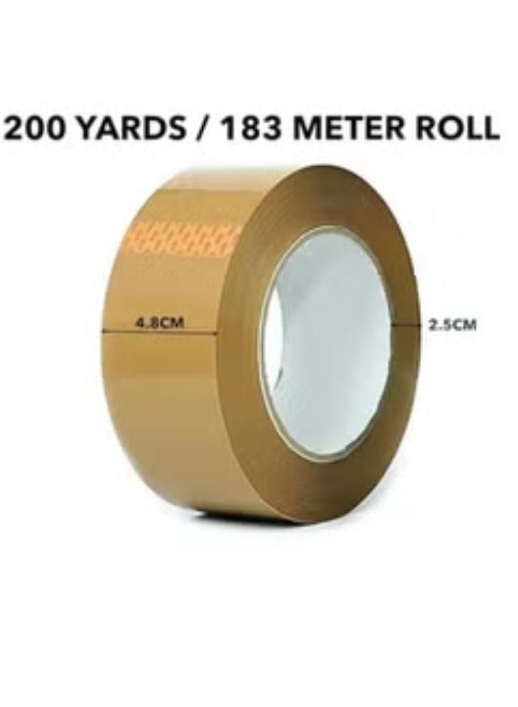 Generic HEXAR Heavy Duty Packing Tape, 45 MM x 183 Meters 200 Yards Packaging Tape for Sealing Parcel Boxes Office Home School Use Strong Adhesive Tape Super Secure Sticky Seal (Brown, Pack of 3)  - Image 1