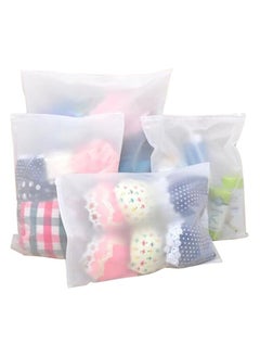 Waterproof Plastic Bag Travel Storage Bags Organizer Zipper Closure Space Saving 6 Pack White