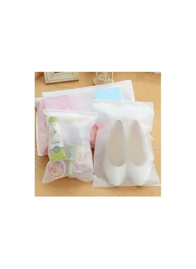Generic - Waterproof Plastic Bag Travel Storage Bags Organizer Zipper Closure Space Saving 6 Pack White - Image 1