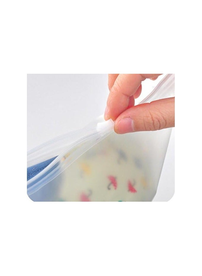 Generic - Waterproof Plastic Bag Travel Storage Bags Organizer Zipper Closure Space Saving 6 Pack White - Image 1