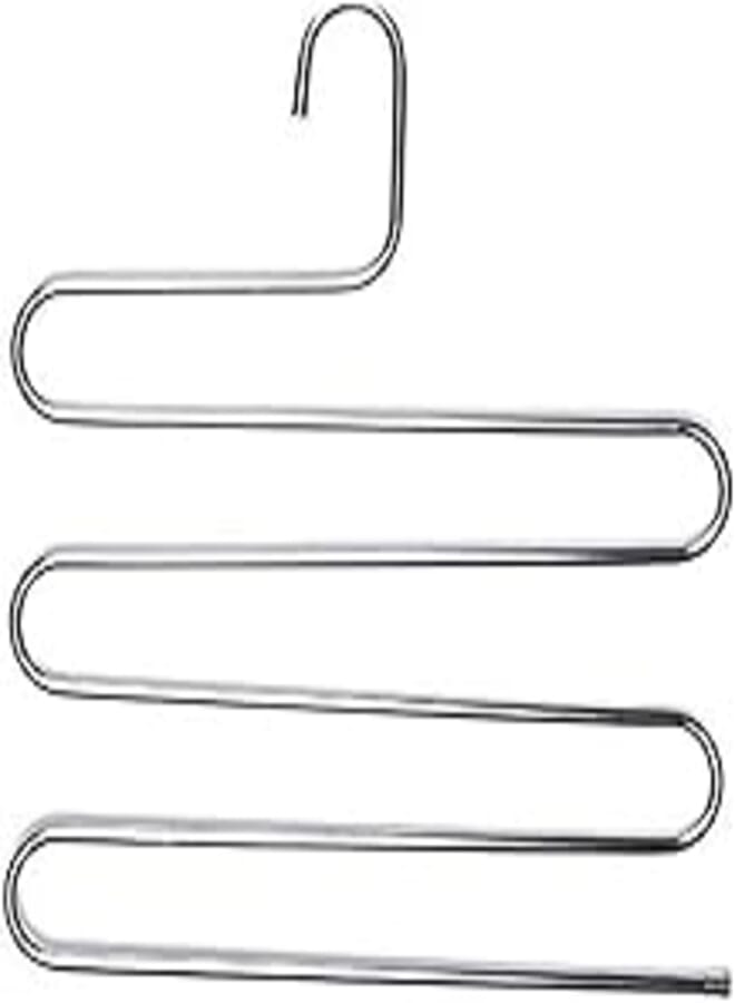 OR 2 PCS 5 Layers Pants Clothes Rack S Shape Multi-Purpose Hangers For Trousers Tie Organizer Storage Hanger 