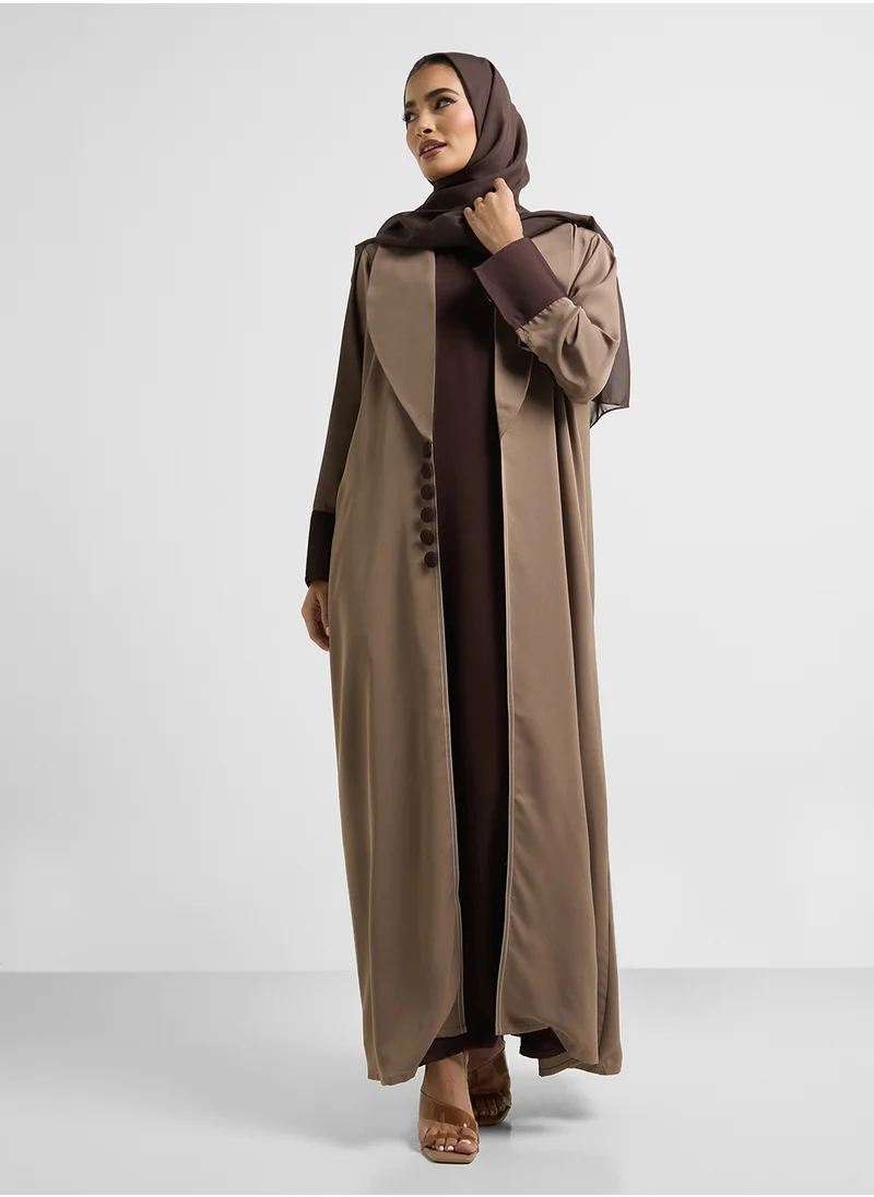 خزانة Puff Sleeve Abaya With Sheila