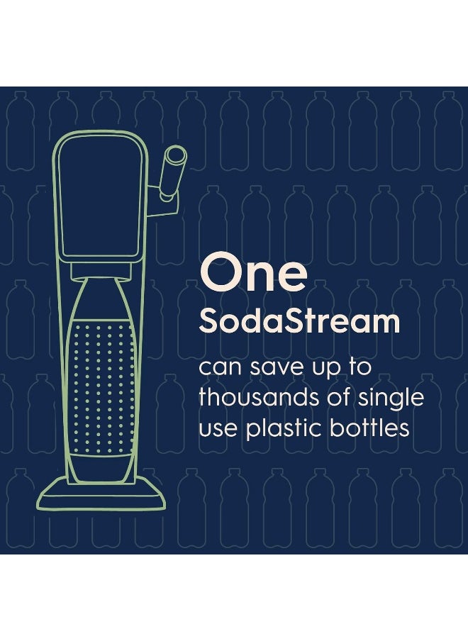 SodaStream Art Sparkling Water Maker Bundle (Black), with CO2, Dishwasher Safe Bottles, and Bubly Drops Flavors