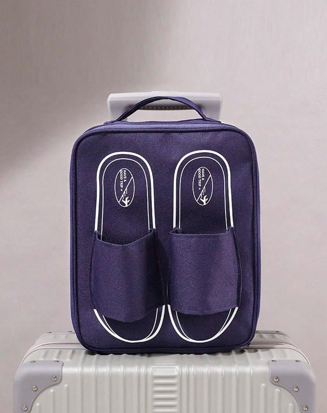 Handcuffs Travel Shoe Bag for Men and Women | Waterproof Footwear Organizer | Pouch for Sandals Slippers & Shoes | Storage | Packing Accessory for Luggage & Suitcases (Navy) - Image 4