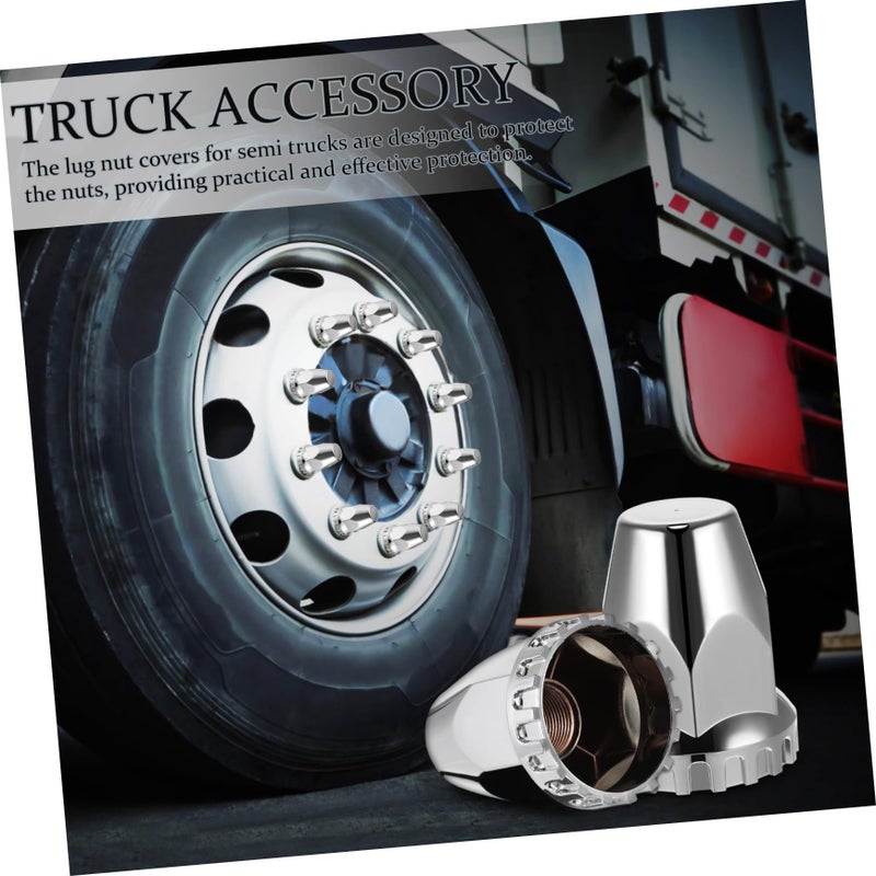 20pcs Chrome Semi Truck Lug Nut Covers For Car Trailer Protectors - Image 5