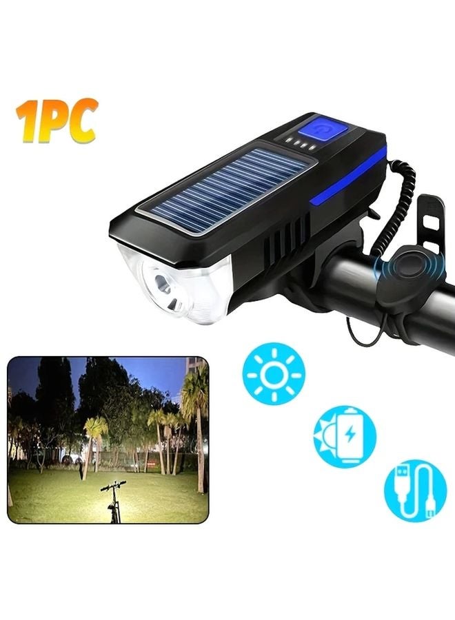 Blue USB Rechargeable Tactical Flashlight Horn 3 Mode Ultra Bright LED for Camping Hiking Cycling Emergency Light - Image 3