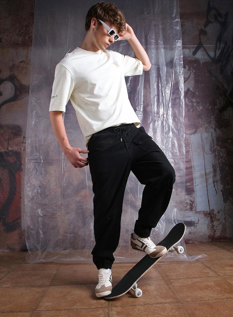 Hubberholme Men Comfort Straight Fit Clean Look Cargo Jogger Cotton Jeans - Image 1