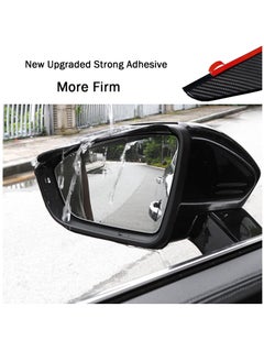 Generic Car Rear View Side Mirror Rain Shield, 2pcs Auto Truck Rear View Mirror Rain Eyebrow Sun Visor Universal Carbon Fiber Waterproof Rain Cover with 3M Fixing Sticker (Black)  - Image 5