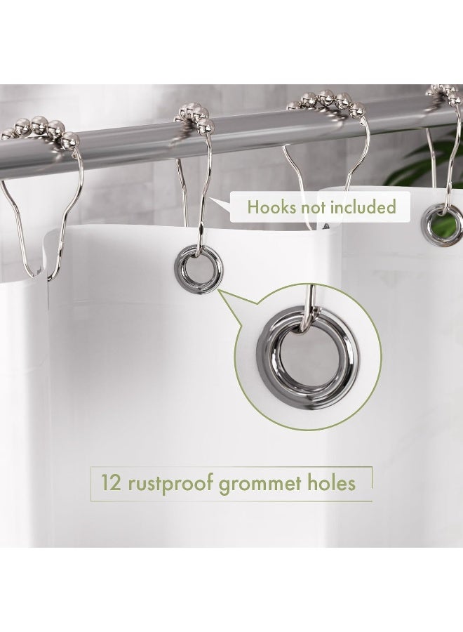 AmazerBath Shower Curtain Liner, 72x72 Plastic White Shower Curtain Liner, Waterproof PEVA Cute Shower Curtains, Lightweight Shower Curtains for Bathroom with Magnets and 12 Rustproof Grommet Holes - Image 4