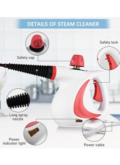 Handheld Steam Cleaner, Portable Steamer with Large Capacity,11-Piece Steamer Accessory Set for Floor, Car, Carpet, Upholstery, Couch, Tile, Windows Cleaning - pzsku/ZF843DE16D008B446F199Z/45/_/1718850882/7717ed0d-fe1e-4e69-aa5a-38ec0015beda