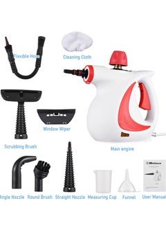 Handheld Steam Cleaner, Portable Steamer with Large Capacity,11-Piece Steamer Accessory Set for Floor, Car, Carpet, Upholstery, Couch, Tile, Windows Cleaning - pzsku/ZF843DE16D008B446F199Z/45/_/1718850902/e8ce0d3a-9f03-4fab-908f-68b910ad5bbf