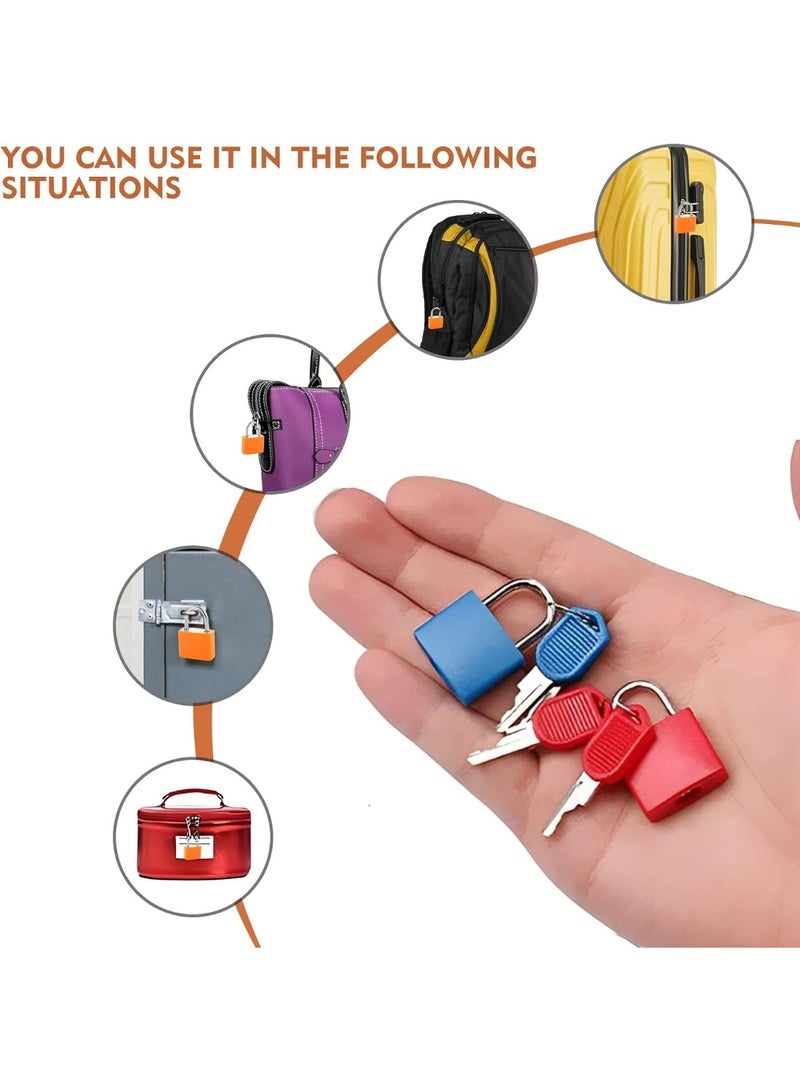 6 Pcs Mini Luggage Padlocks with Keys – Small Colored Security Suitcase Locks, Durable Anti-Theft Keyed Lock for School, Gym, Office, Travel  - Image 4