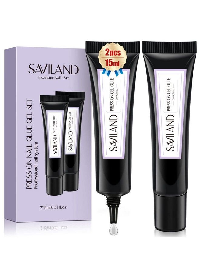 30Ml Solid Gel Nail Glue 2 * 15Ml Soft Gel Nail Glue Gel For Nail Tip Glue Gel For Press On Nails Long Lasting U V Glue Gel For Nail Extension Home Diy