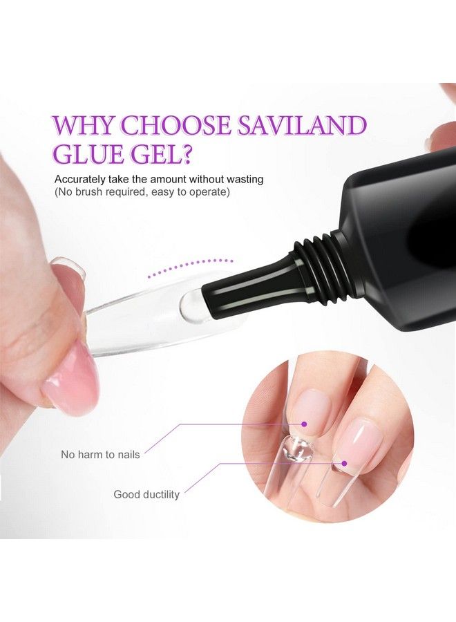 30Ml Solid Gel Nail Glue 2 * 15Ml Soft Gel Nail Glue Gel For Nail Tip Glue Gel For Press On Nails Long Lasting U V Glue Gel For Nail Extension Home Diy