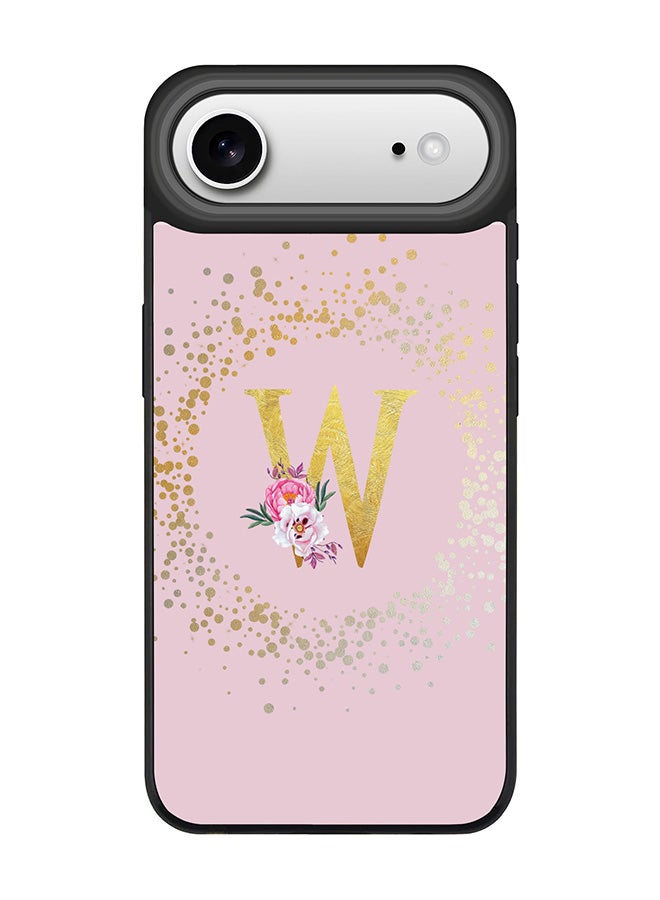 Stylizedd iPhone Air Case, [Compatible with MagSafe] Slim Magnetic cover Phone Case iPhone Air -Custom Monogram Floral - W  (Pink ) - Image 1