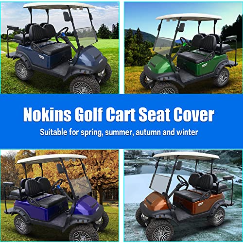 NOKINS Golf Cart P Diamond Leather seat Cover for Most of Golf cart Club Car Precedent,No Stapler Required, Golf Cart Vinyl Replacement Seat Cover,Brown Stitching - Image 5