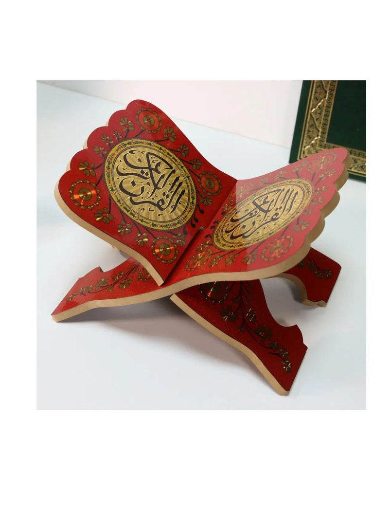 Red Wooden Quran Holder - Image 2