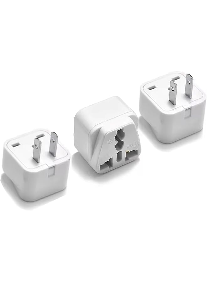 PROMASS Universal to US 2-Pin Plug Adapter [3 pcs]– Type A Socket Converter for USA, Canada, Japan, and More - Image 1