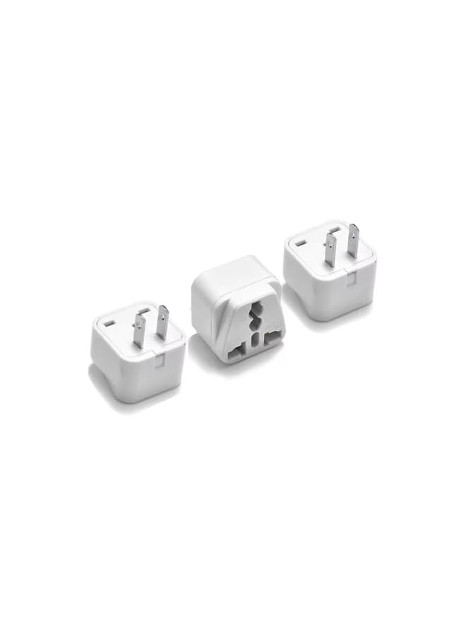 PROMASS Universal to US 2-Pin Plug Adapter [3 pcs]– Type A Socket Converter for USA, Canada, Japan, and More - Image 2