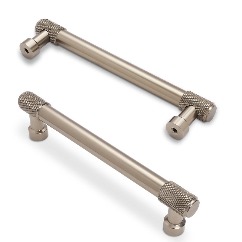 POVEFONK 10 Pack 5 inch Champagne Bronze Kitchen Cabinet Handles Knurled Cabinet Pulls Gold Drawer Pulls Kitchen Cabinet Hardware Dresser Handles - Image 2
