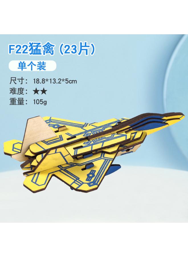 3d Three-dimensional Puzzle Wooden Plane Educational Toys Students Diy Puzzle Block Model Children's Gift