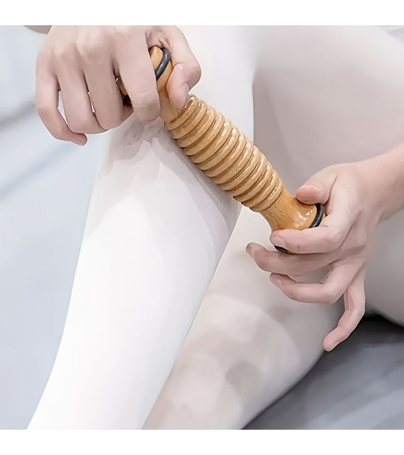 1pc Wooden Foot Roller Massager Reflexology Soothing Relaxation Tool Formaldehyde Free Battery Free Operation Foot Massage Stick - Image 5