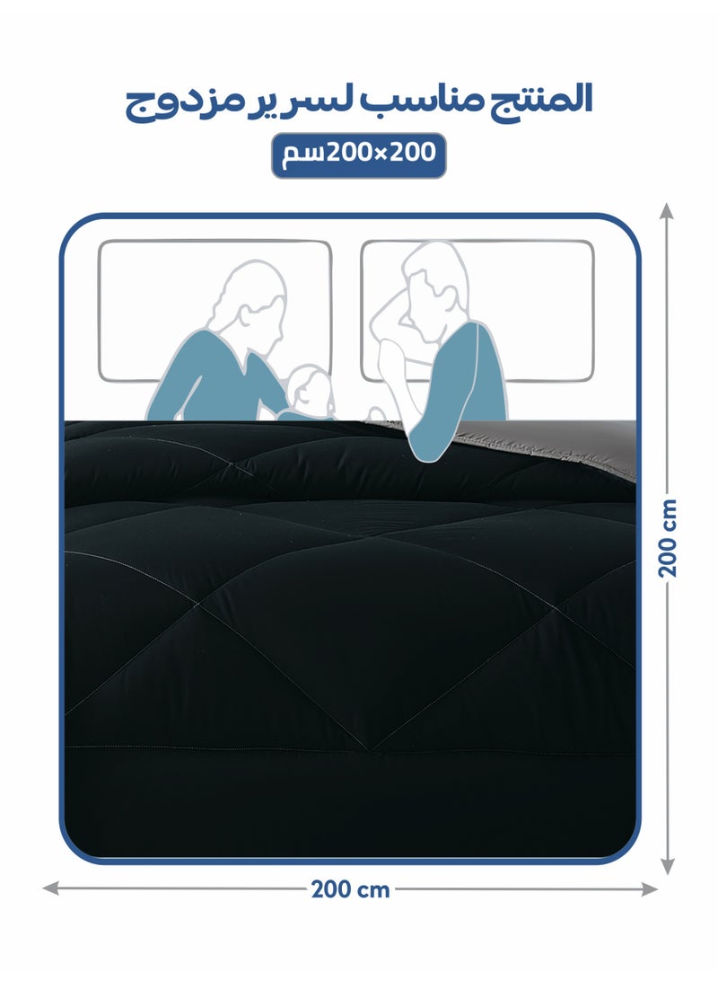 Donetella Bedding Comforter Set, King Size Fits 200x200 cm - 6-Pcs Solid Quilted Bed Set, Microfiber Fabric - 1 Comforter, 1 Fitted Sheet, 2 Pillow Shams, 2 Pillowcases - Image 2