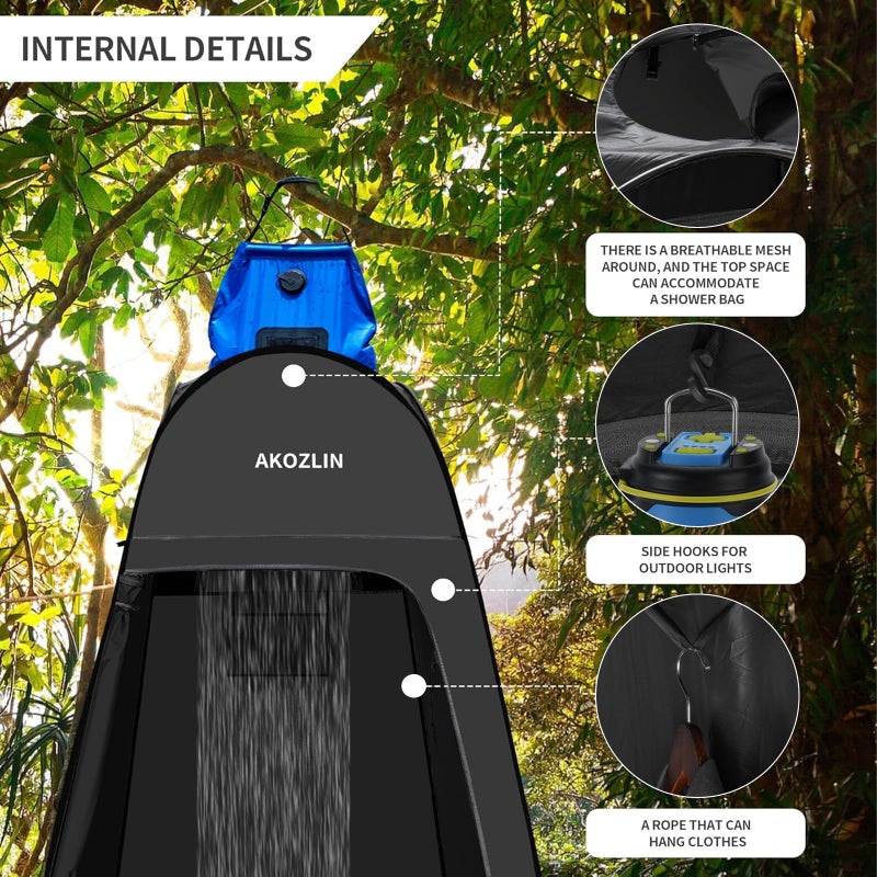 AKOZLIN Portable Pop Up Shower Privacy Shelters Instant Tent Dressing Changing Outdoor Camping Toilet Tent - Image 3