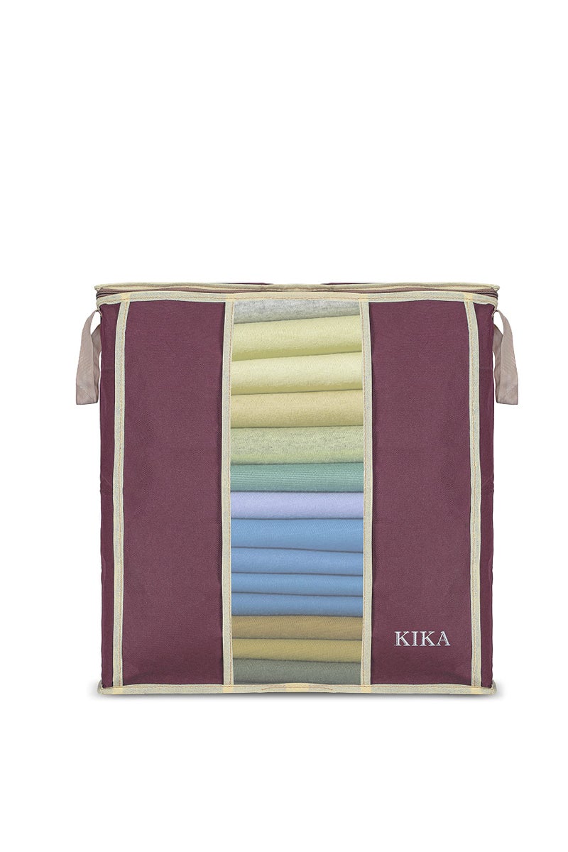 KIKA HOMS Large Clothes, Toys, Pillow & Blanket Storage Bag, Foldable Storage Organizer 60L, 1 Pc Pack (Maroon, Polypropylene) - Image 5