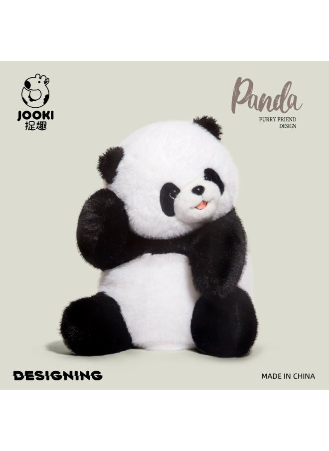 Flower Giant Panda Plush Toy Simulation Panda Doll Panda Base Souvenir Activity Gift Doll Doll-Specifications:28cm(0.25kg)-Color:nifty Style  - Image 1