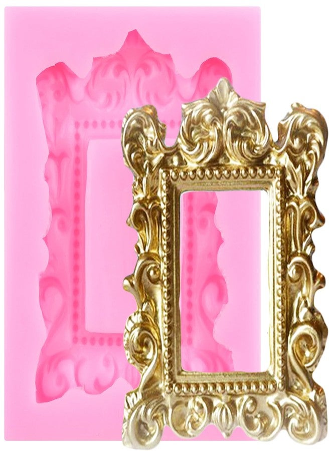 YIHUOMOLDS Picture Frames Silicone Mold Photo Frame Fondant Mold Baroque Style Frame Molds for Cake Decorating Cupcake Topper Chocolate Candy Gum Paste Polymer Clay - Image 1