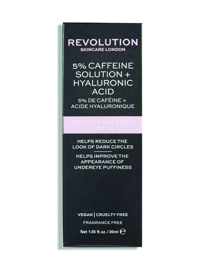 REVOLUTION - Revolution Skincare Targeted Under Eye Serum - 5% Caffeine Solution + Hyaluronic Acid - Image 1