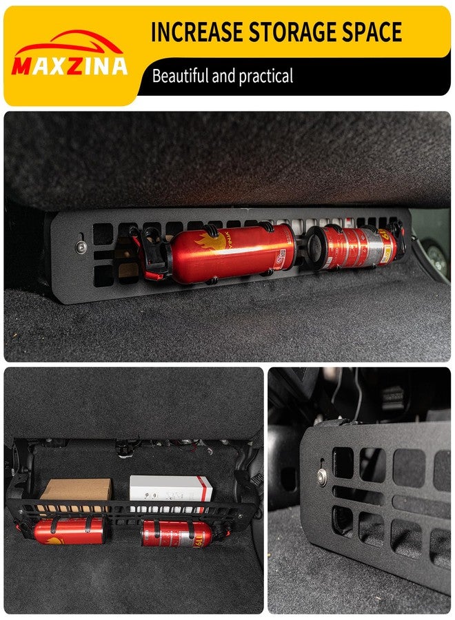 Maxzina Ford F150 2015+/Raptor 2015+/Super Duty 2017+ Under Seat Molle Panel Second Row Storage Panel Black Carbon Steel Caddy - Image 4