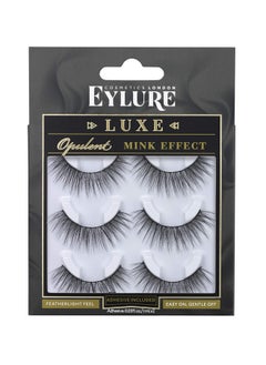 EYLURE Eylure Luxe Silk Faux Mink Opulent Lash, Multi Pack, Reusable, Adhesive Included, 3 Pairs, 0.07 Ounce 