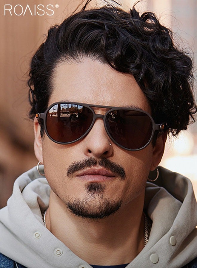 رويس نظارة أفياتور شمسية مستقطبة للرجال، نظارة الشمس الواقية من الأشعة فوق البنفسجية 400 مع معابد TR90 مرنة، ظلال شمس مضادة للوهج عصرية مناسبة للقيادة وصيد الأسماك والسفر، 57 مم - Image 2