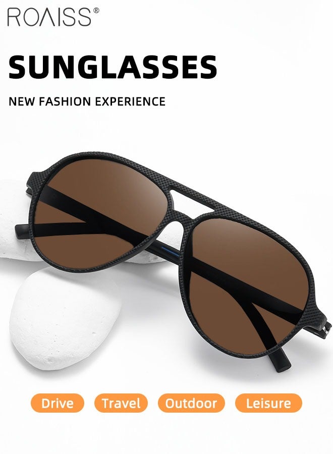رويس نظارة أفياتور شمسية مستقطبة للرجال، نظارة الشمس الواقية من الأشعة فوق البنفسجية 400 مع معابد TR90 مرنة، ظلال شمس مضادة للوهج عصرية مناسبة للقيادة وصيد الأسماك والسفر، 57 مم - Image 4