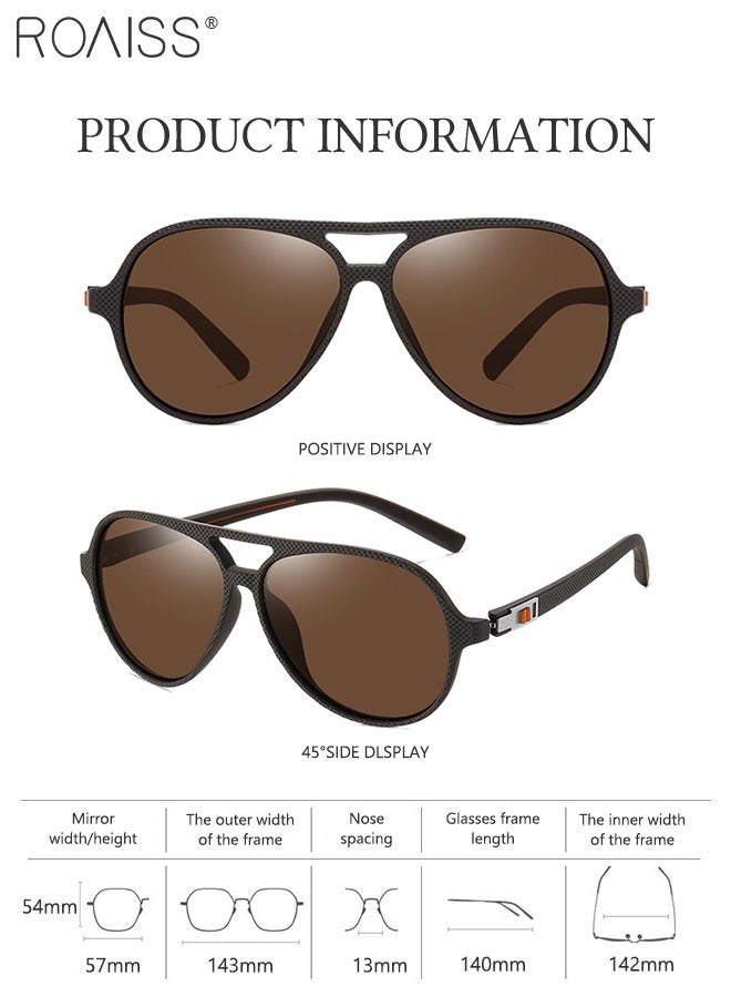 رويس نظارة أفياتور شمسية مستقطبة للرجال، نظارة الشمس الواقية من الأشعة فوق البنفسجية 400 مع معابد TR90 مرنة، ظلال شمس مضادة للوهج عصرية مناسبة للقيادة وصيد الأسماك والسفر، 57 مم - Image 5