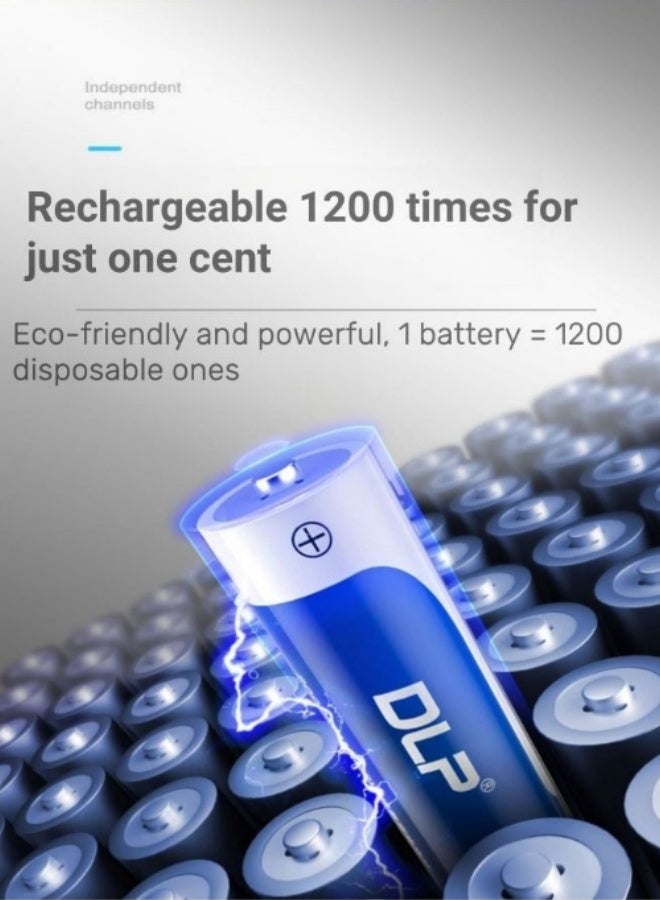 DLP Rechargeable Battery Set with 4 AA Batteries (3300mAh)  - Image 3