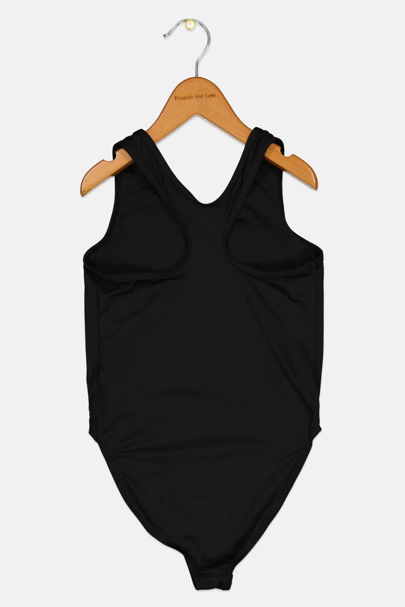 Ellesse Kids Girl Brand Logo One Piece Swimsuits, Black - Image 2