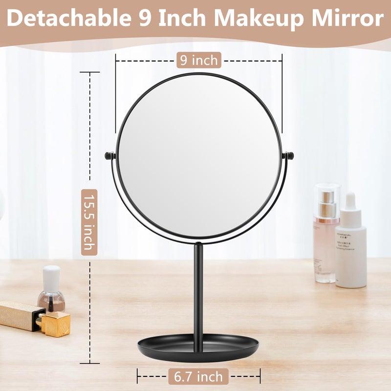 DECLUTTR 15X Magnifying Makeup Mirror, 9 Inch Tabletop Mirror on Stand, Large Double Sided Vanity Mirror for Desk, Black - Image 5