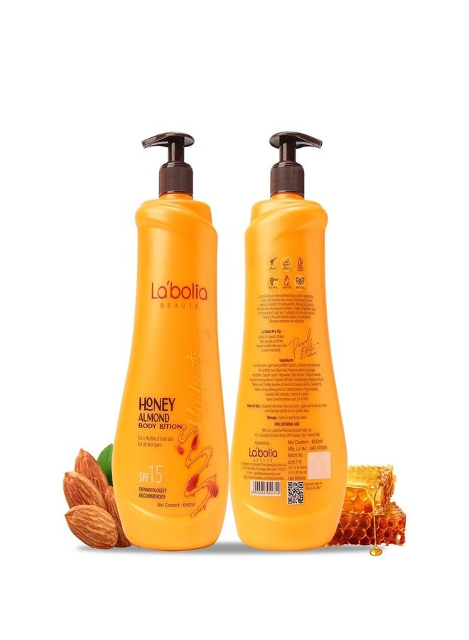 Labolia La'bolia Honey Almond Body Lotion, SPF 15, All Skin Types, Dermatologist Recommended, Each Of 300ml (pack of 2) 600g - Image 1