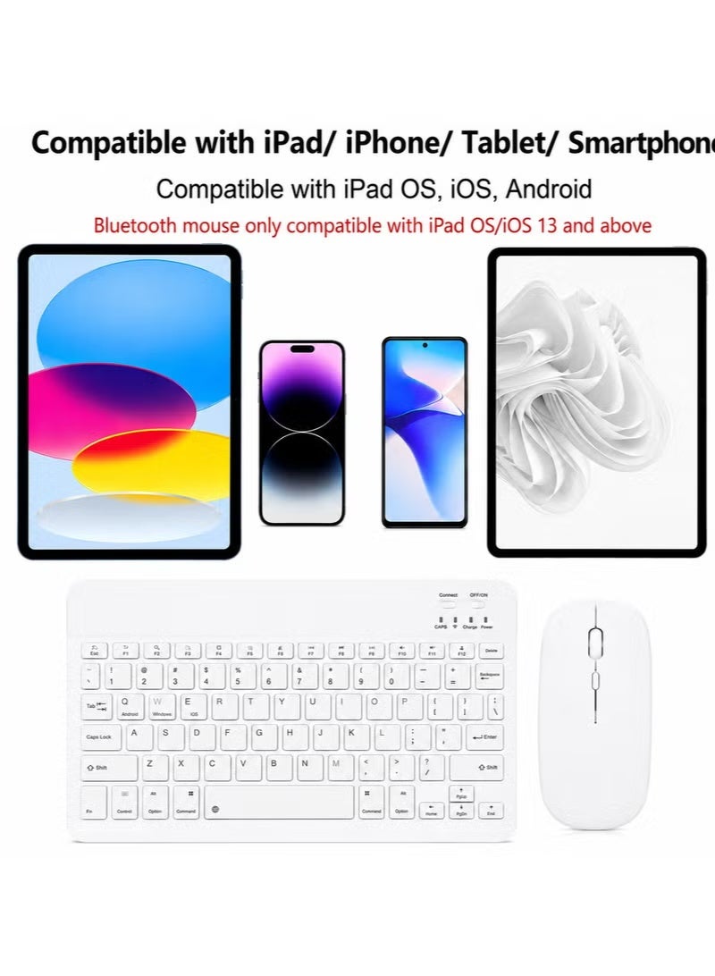 ELTRAZONE Wireless Bluetooth Keyboard & Mouse Combo – Ultra-Slim Rechargeable Silent Typing Set for Android, Windows, Tablets & Phones – Compact Portable Keyboard and Mouse – White - Image 3