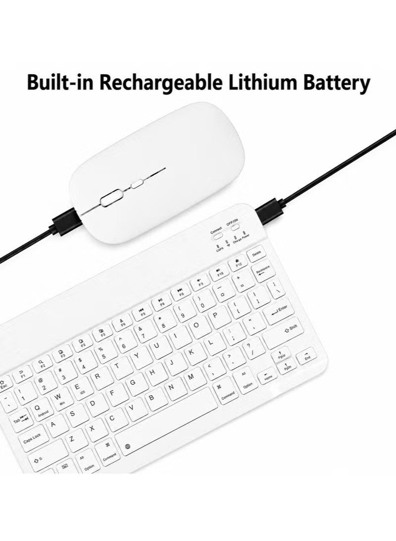 ELTRAZONE Wireless Bluetooth Keyboard & Mouse Combo – Ultra-Slim Rechargeable Silent Typing Set for Android, Windows, Tablets & Phones – Compact Portable Keyboard and Mouse – White - Image 5